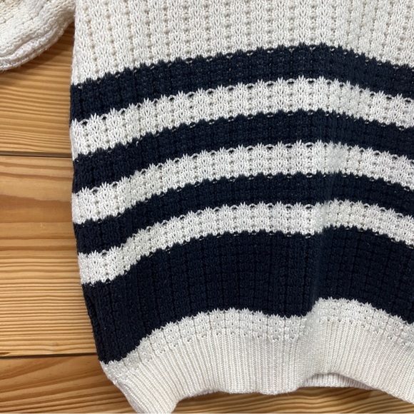 The Petite Concept by Devon Vtg Sweater Small White Blue Collared Nautical B80 - Picture 5 of 15